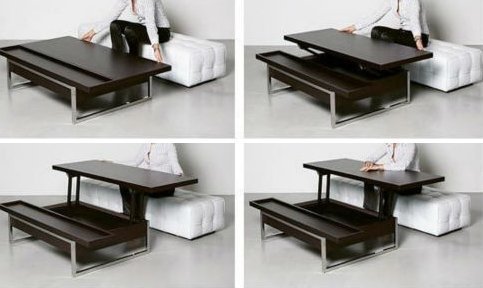 Table basse plateau relevable mecanisme
