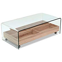 Table basse verre bois habitat