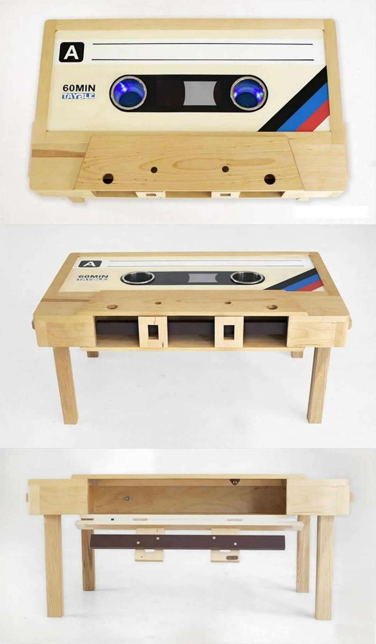 Table basse cassette bois