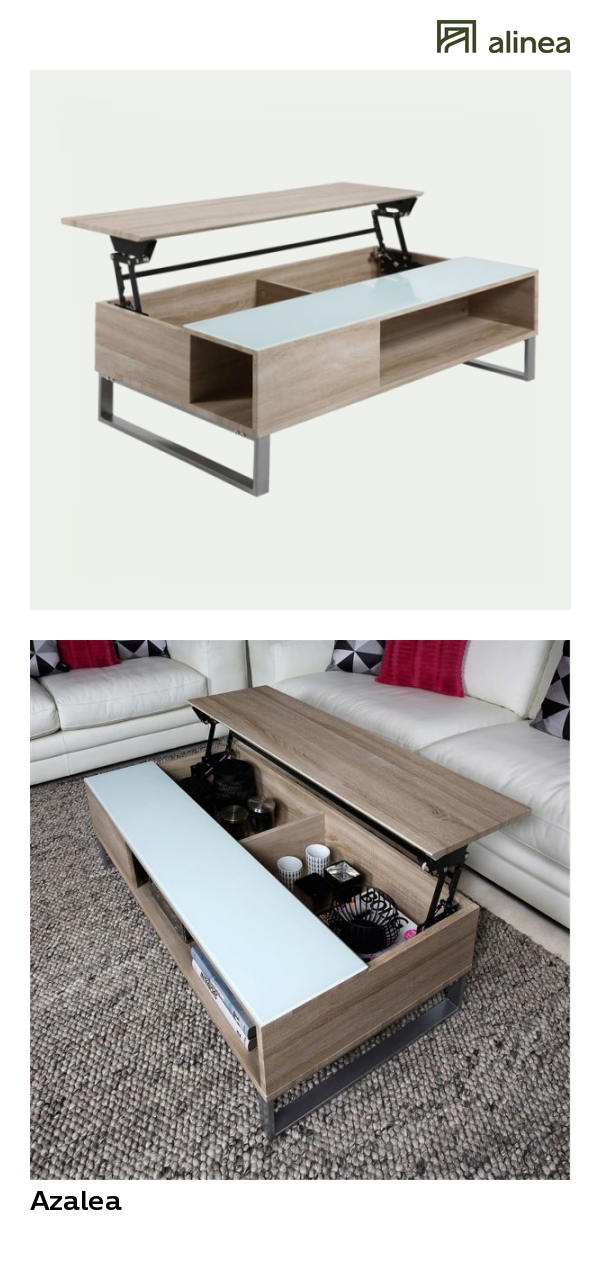 Table basse laquée avec plateau relevable alinea