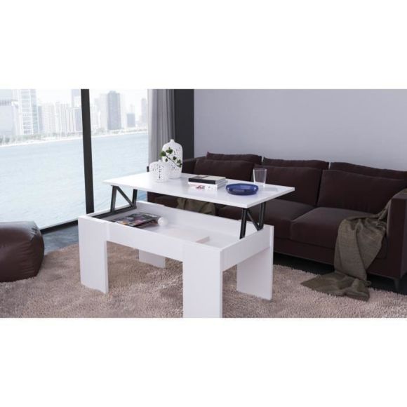 Swing table basse relevable style contemporain noir mat