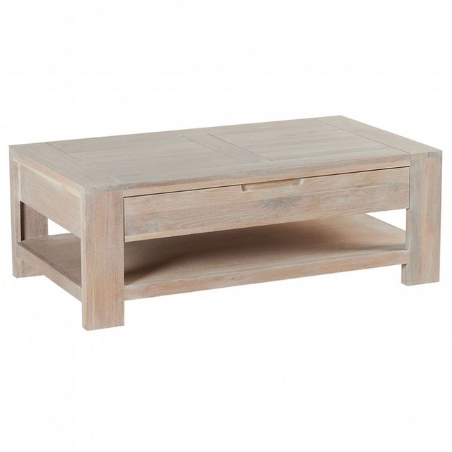 Table basse gigogne blanc bois