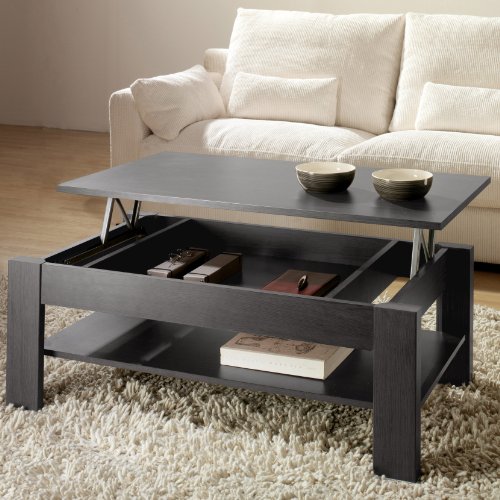Table basse grise plateau relevable kendra