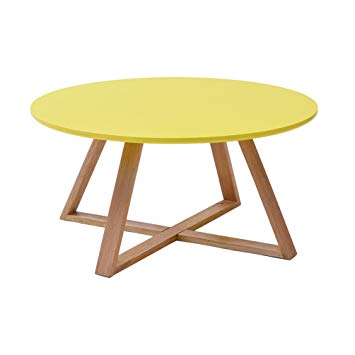Table basse ronde jaune