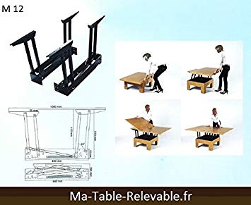 Mécanisme de plateau relevable pour table basse m09