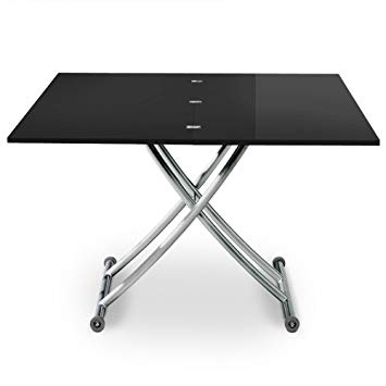 Table basse relevable laqué noir
