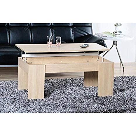 Open table basse plateau relevable coloris chêne