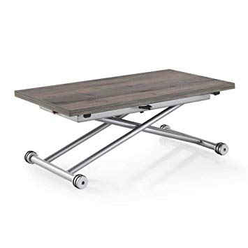 Table basse relevable chêne gris