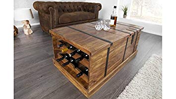Table basse coffre bois rectangulaire