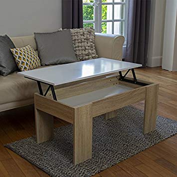 Table basse avec plateau relevable bois