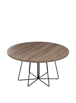 Table basse ronde metal et bois