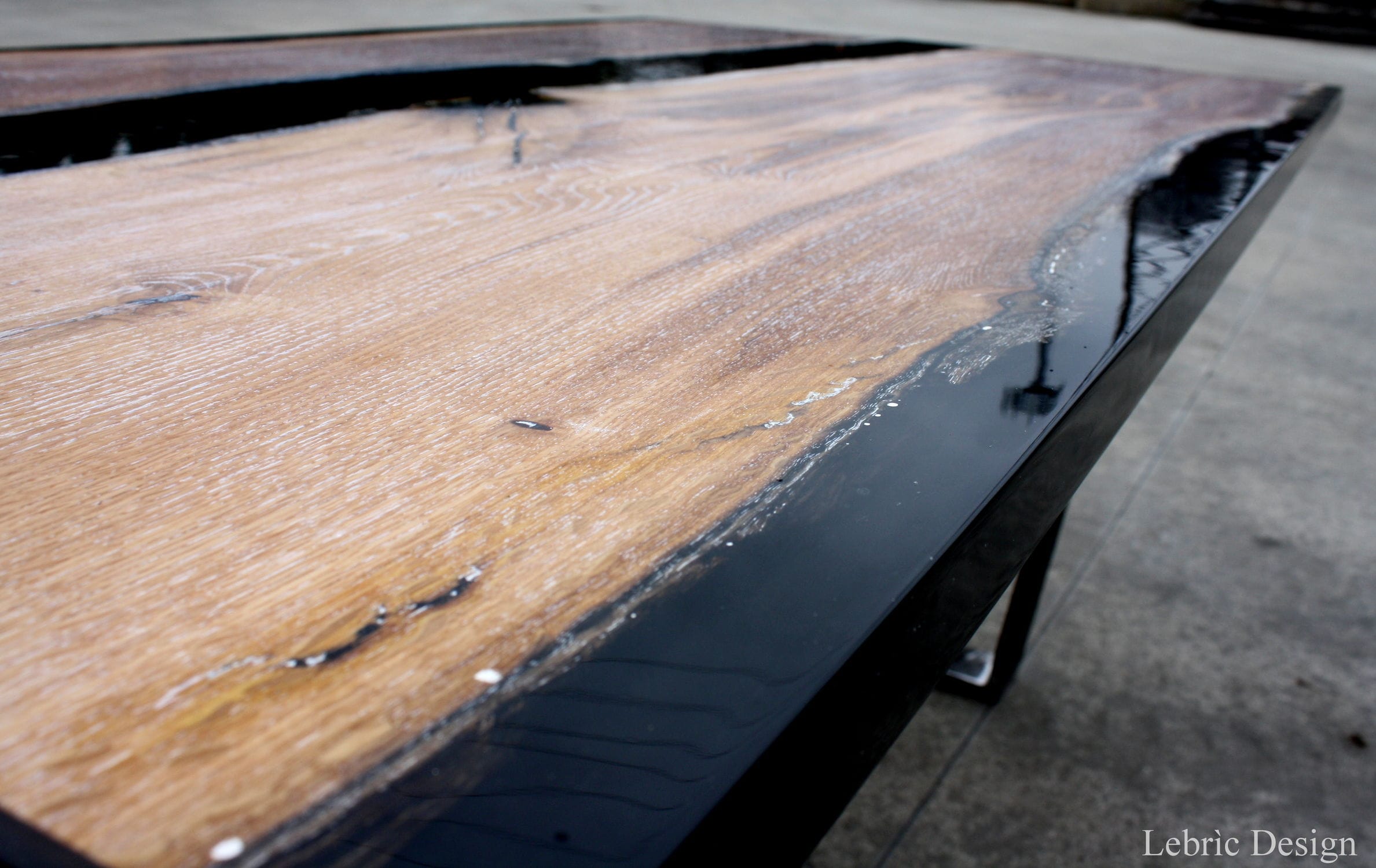 Table basse resine et bois