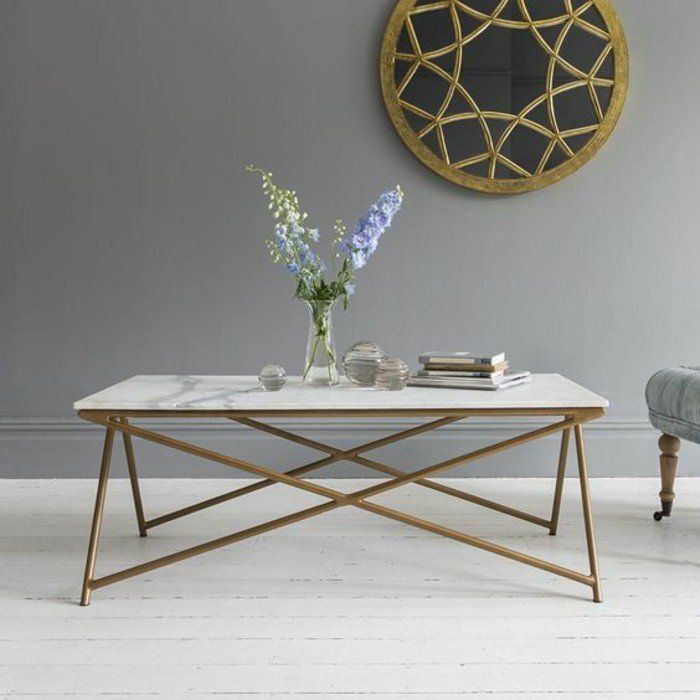 Table basse imitation marbre