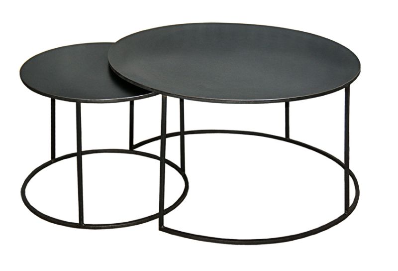 Table basse ronde noire metal