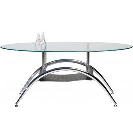 Table basse en verre et chrome
