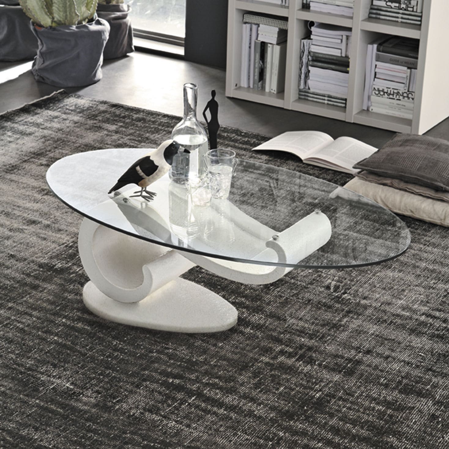 Table basse en verre wave