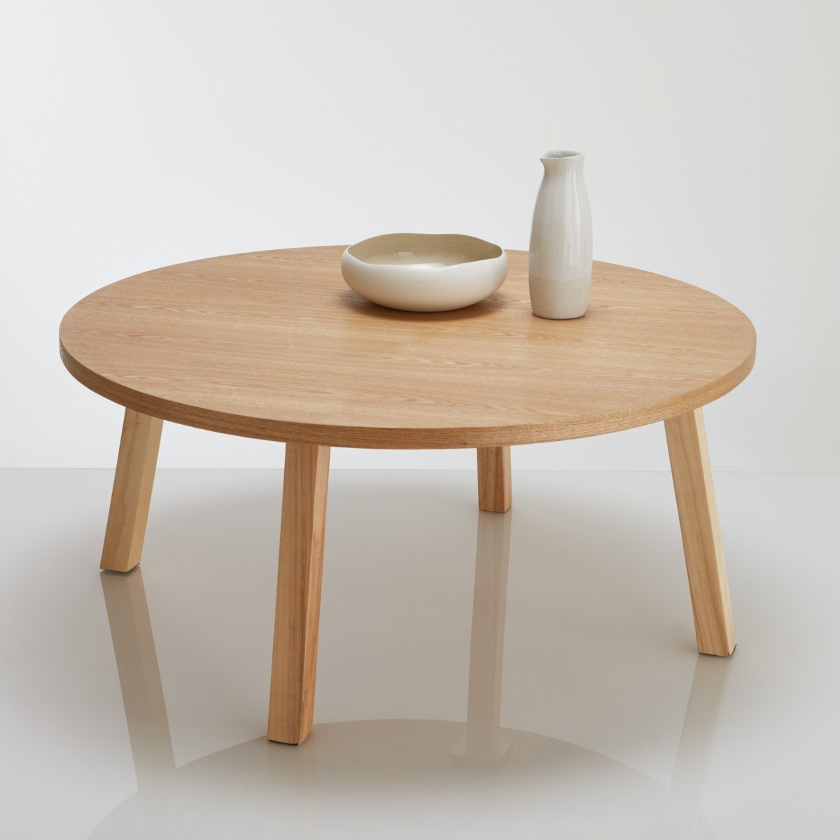 Table ronde basse bois