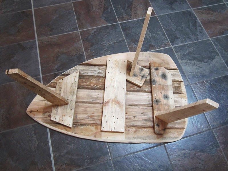 Table basse ronde en palette