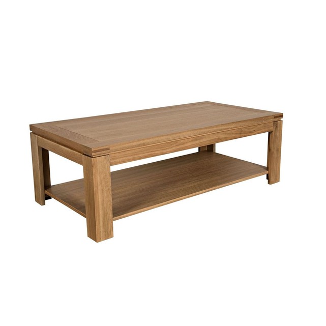 Table basse vitrée en bois de teck 100 boston