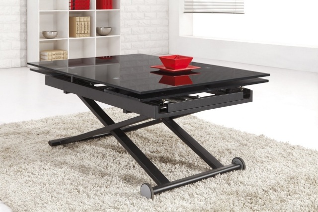 Table basse relevable de salon
