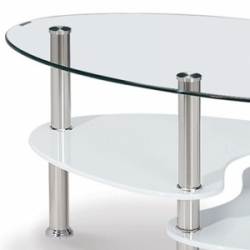 Table basse en verre trempé ovale