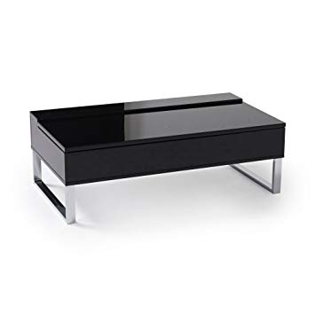 Table basse avec tablette relevable noire