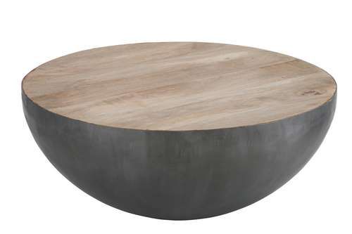 Table basse argent et bois