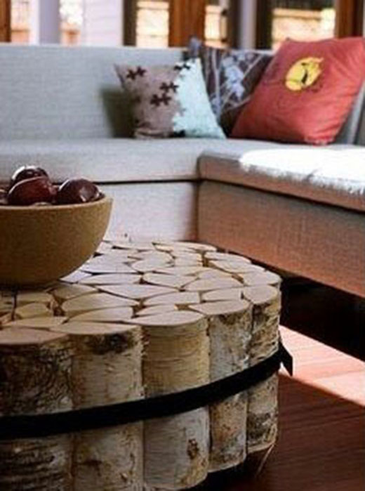 Table basse rodin de bois