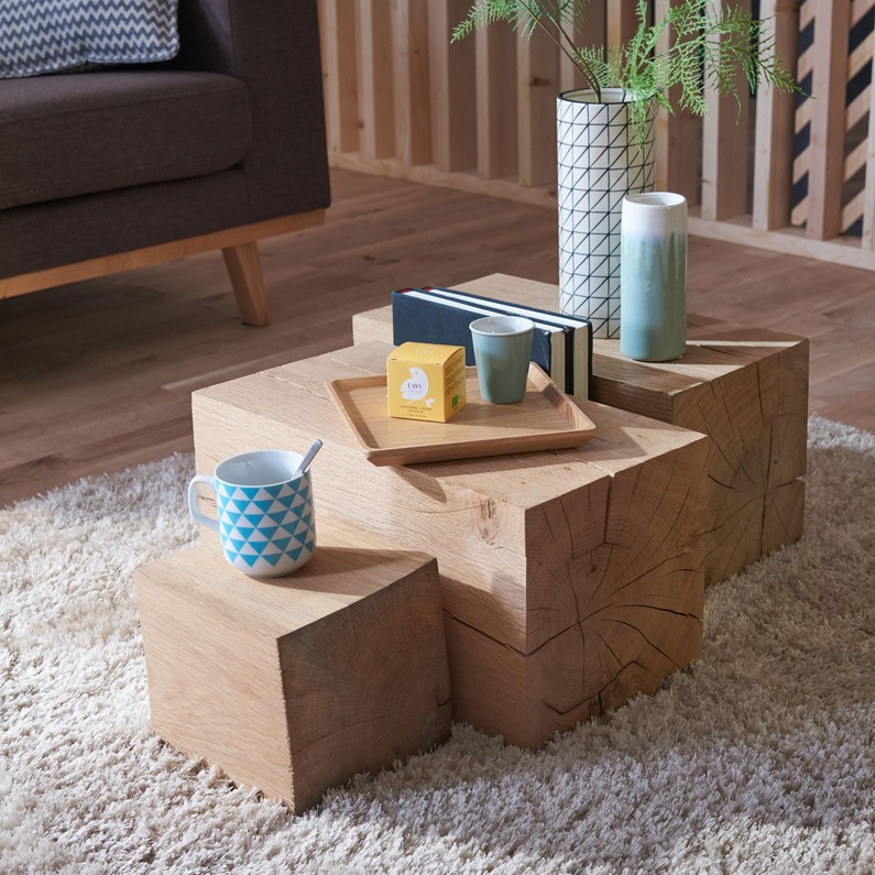 Table basse tronçon bois