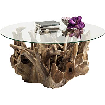 Table basse bois flotté blanc