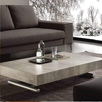 Table basse relevable extensible effet beton