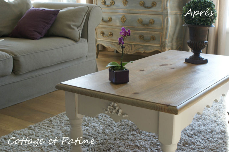 Relooking table basse bois