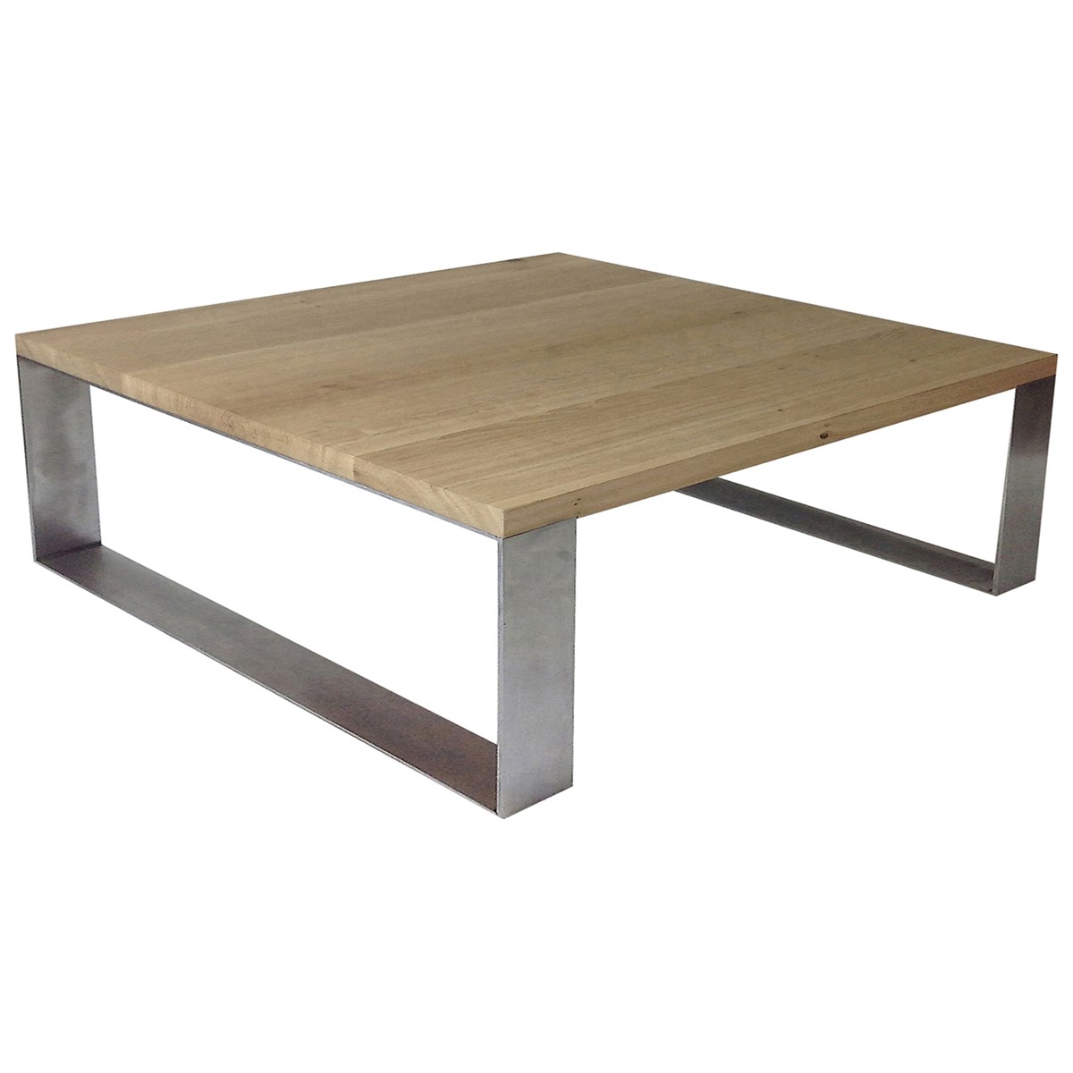 Table basse acier brossé bois