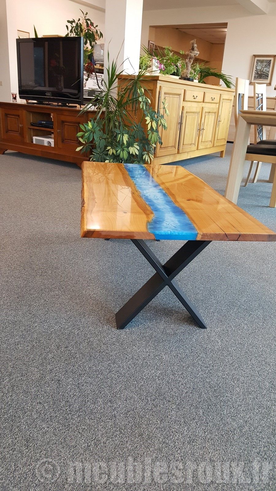 Table basse bois epoxy