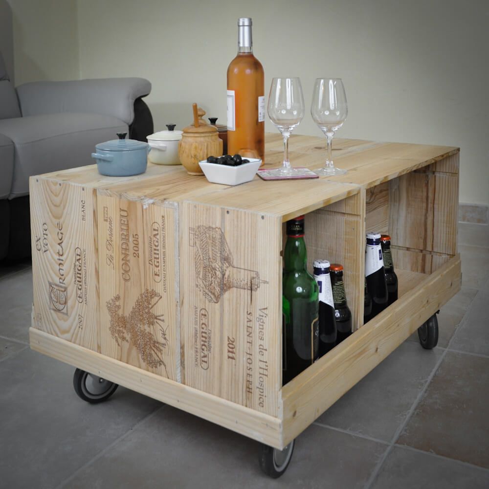 Caisse en bois pour table basse