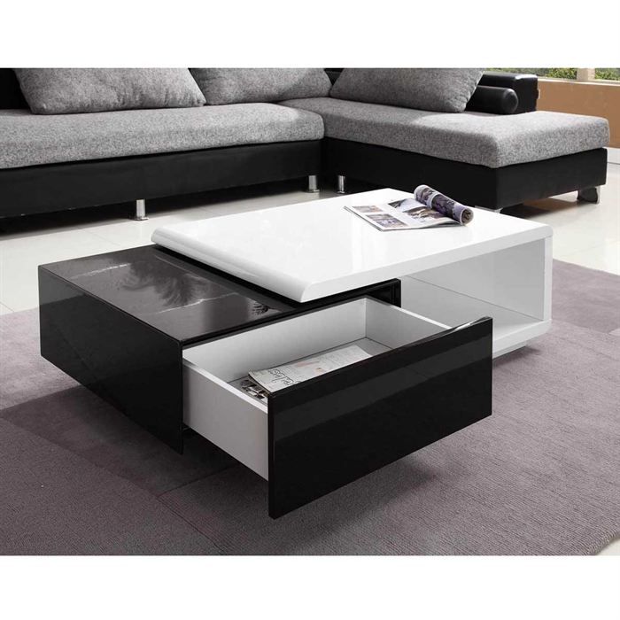 Table basse noir et blanc