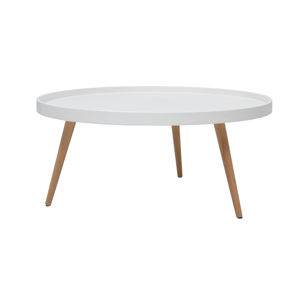 Table basse scandinave blanche ronde