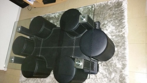 Table basse avec pouf d'occasion