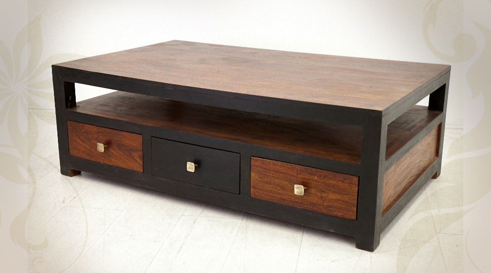 Table basse bois asie
