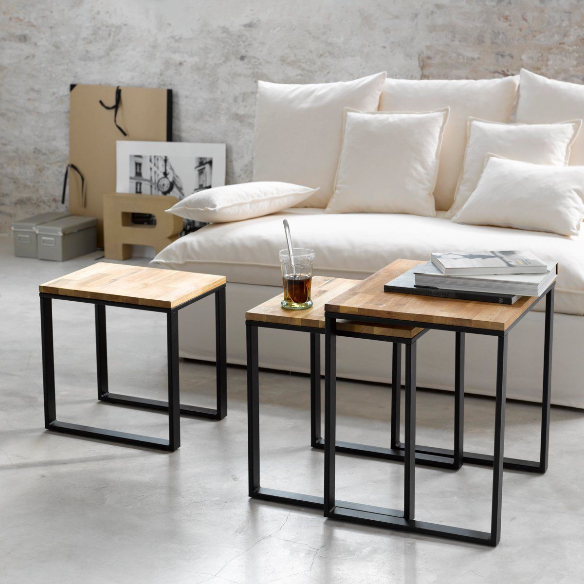 Table basse gigogne noyer
