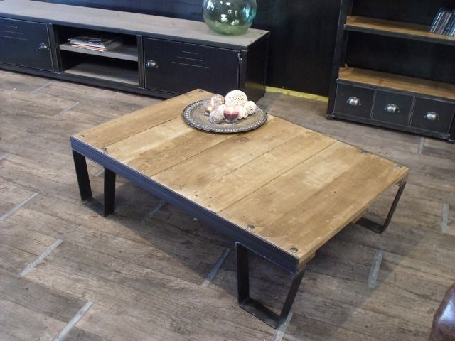 Table basse palette acier