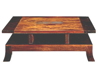 Table basse bois et chiffon occasion