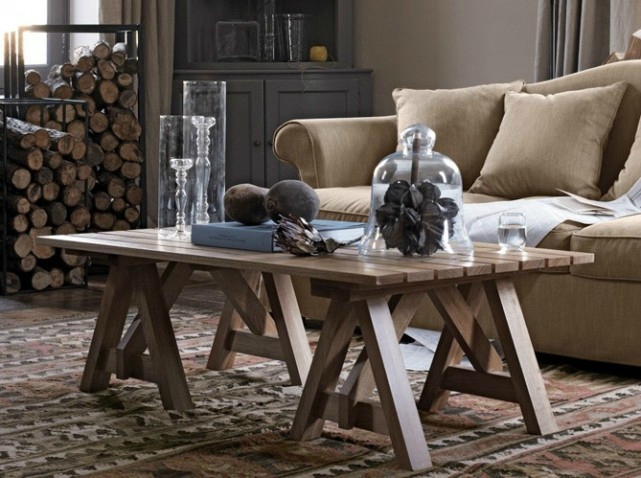 Tréteaux bois pour table basse