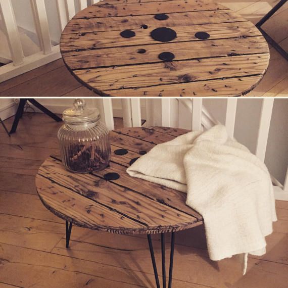 Table basse avec touret bois