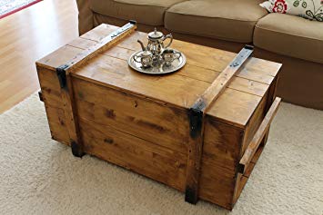 Coffre bois table basse