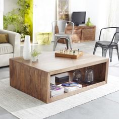 Table basse en bois massif palissandre bruges 60cm
