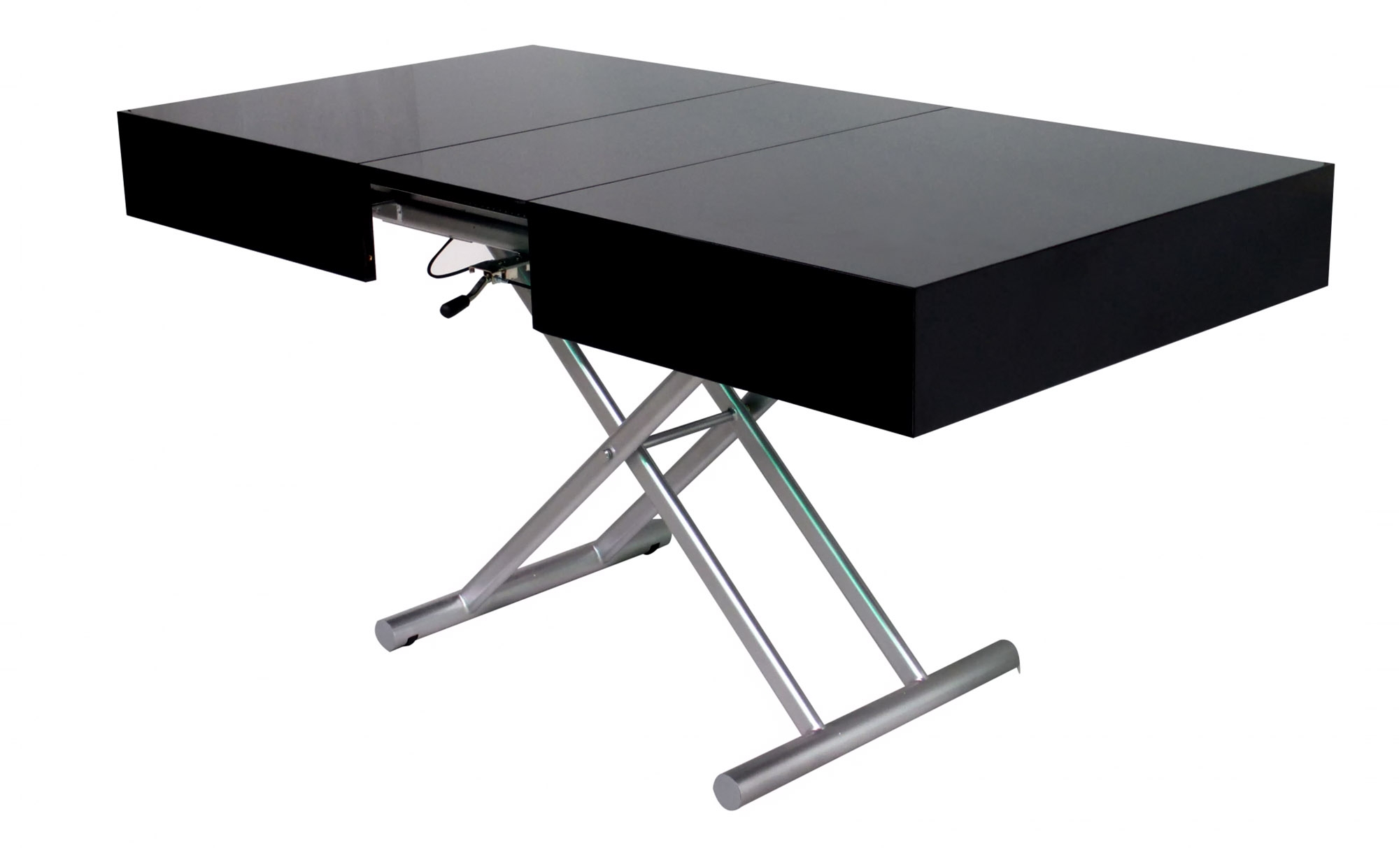 Table basse relevable extensible wengé