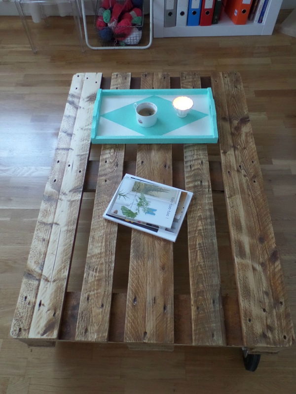 Table basse palette poncé