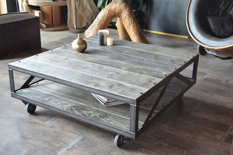 Table basse bois gris
