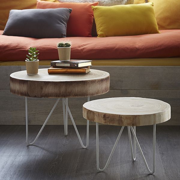 Table basse design bois rondin